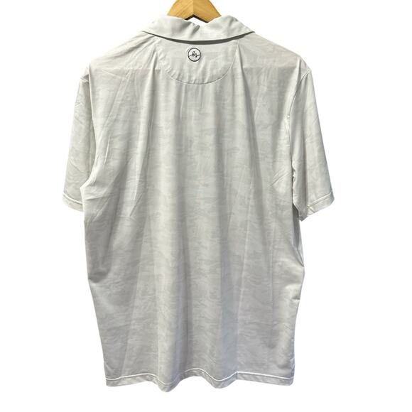 Boston Scott Golf Polo Men’s Size L White‎ Camo Print NWT - Picture 3 of 3
